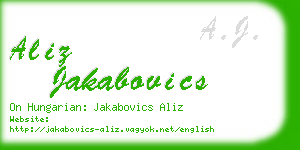 aliz jakabovics business card